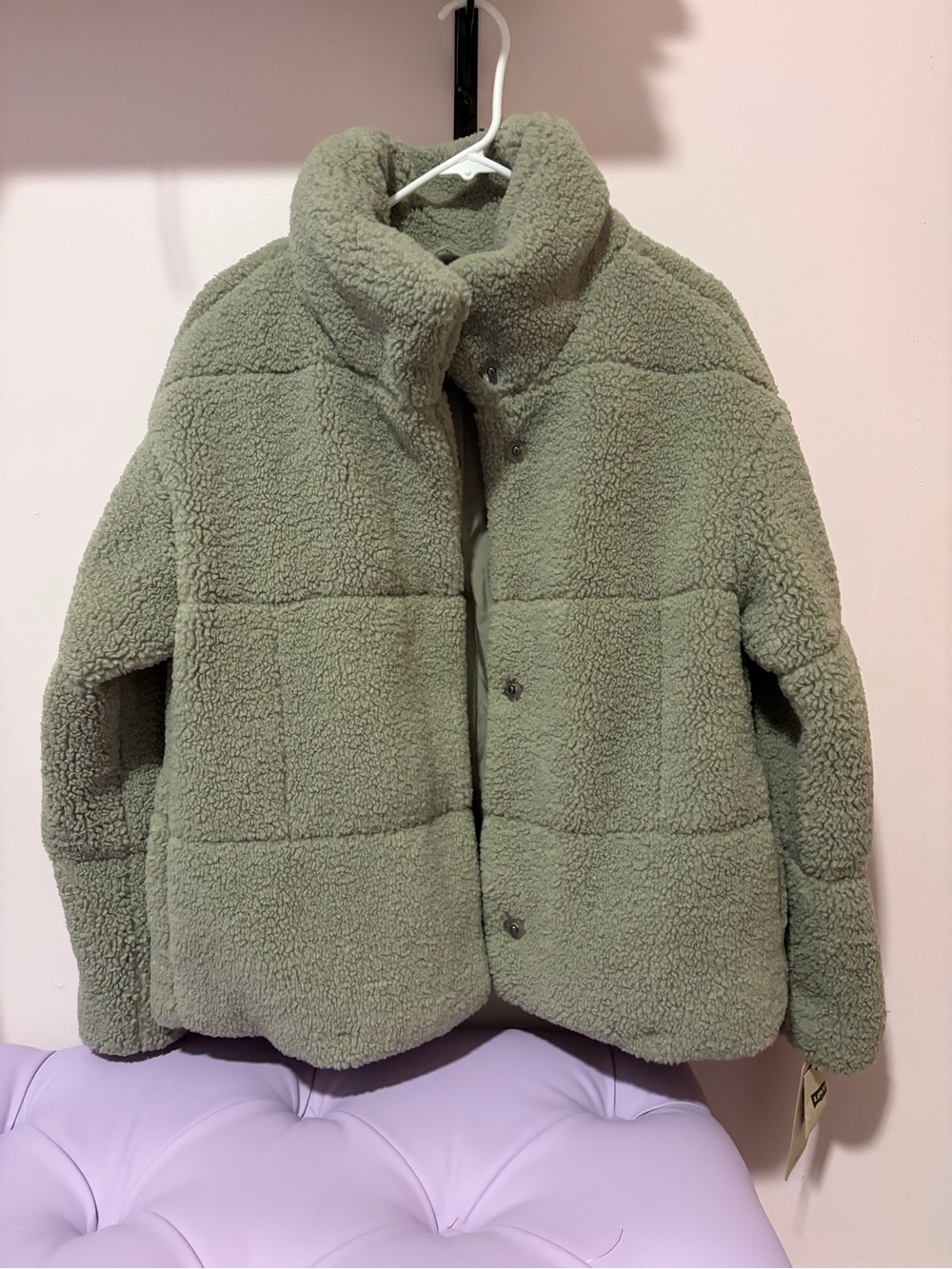 Levi's Olive Green Sherpa Puffer Jacket - Women